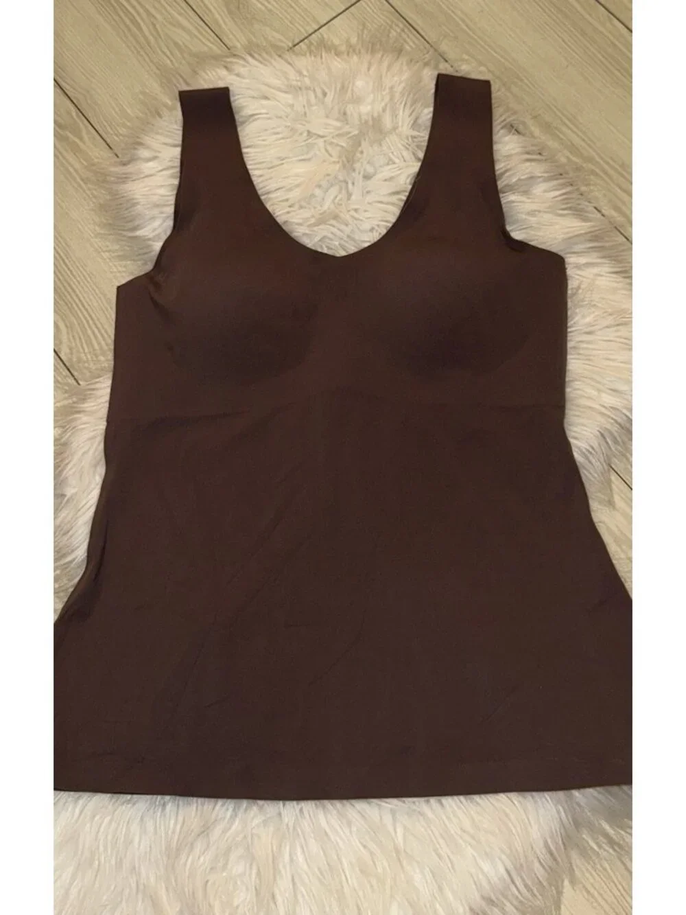 Knix Evolution V-Neck Camisole Tank Top Shapewear Lined WF Womens L Large Brown